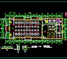 某食品厂职工餐厅建筑设计图纸免费下载